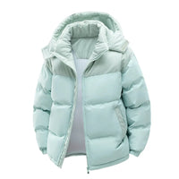 Men's Insulated Jacket:Thickened for Warmth, with Removable Hood & Stand up Colar